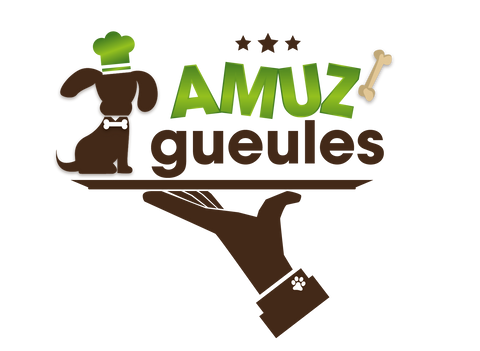 logo amuzugeules, croquettes pour chiens made in france